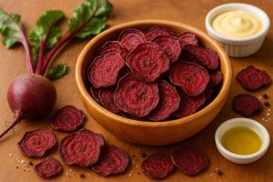 Chips de remolacha en freidora de aire