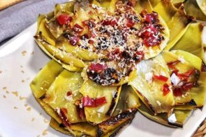 Alcachofas con jamón en air fryer