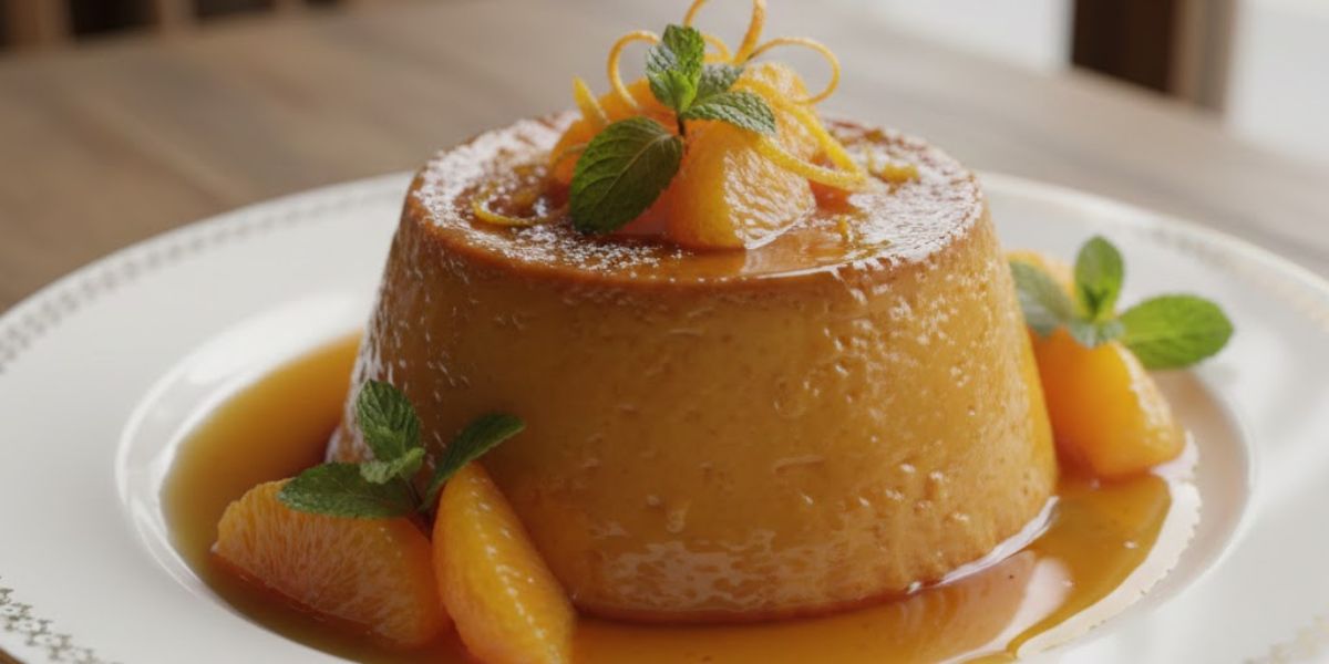 flan de naranja en freidora de aire