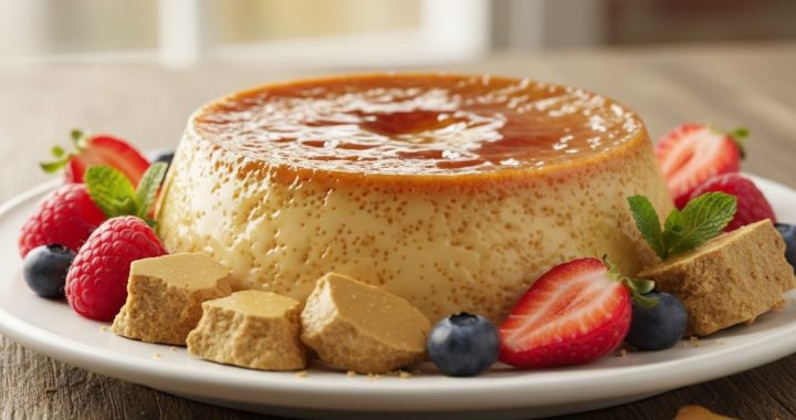 flan de turrón en freidora de aire