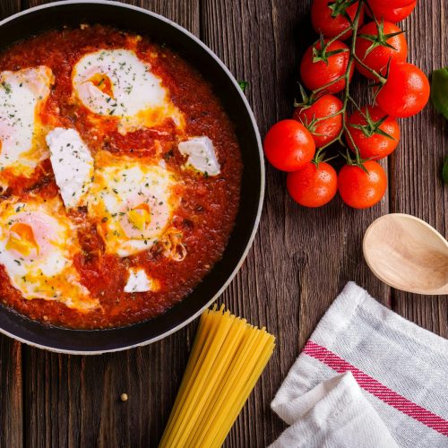 Huevos al plato en freidora de aire